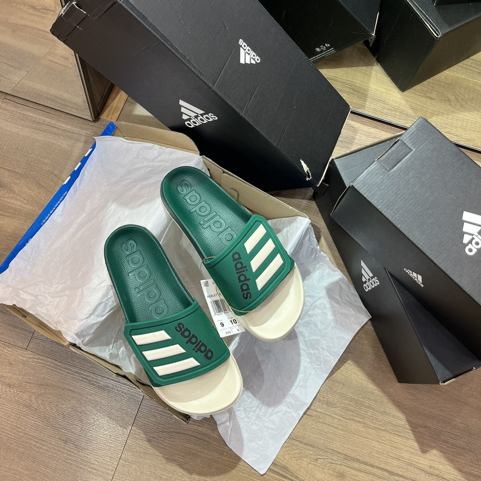  0478 - HÀNG CHÍNH HÃNG - DÉP QUAI NGANG ADIDAS ADILETTE TND MÀU XANH LÁ GREEN - CODE: GZ5934 
