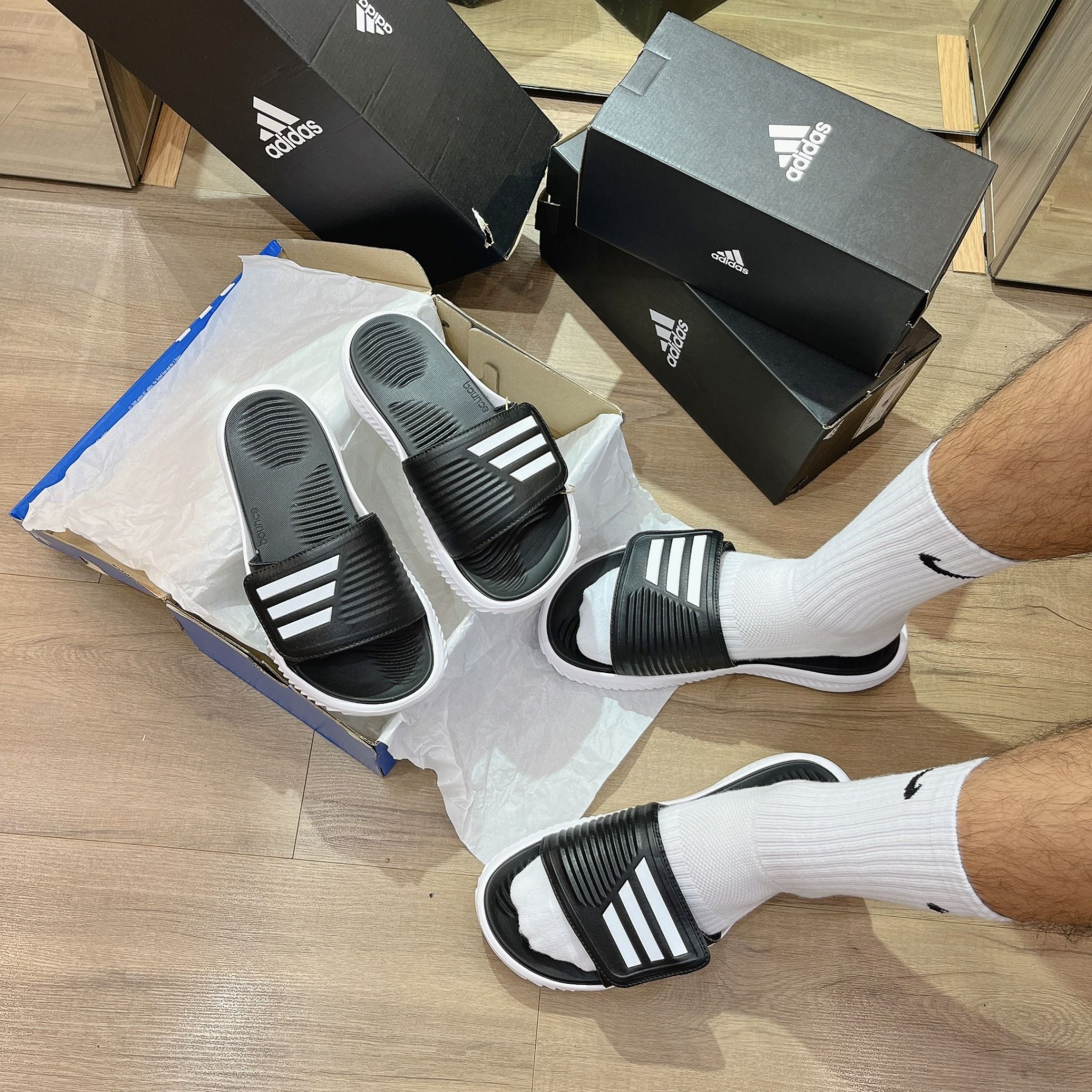  0479 - HÀNG CHÍNH HÃNG - DÉP QUAI NGANG ADIDAS ALPHA BOUNCE 2.0 CORE BLACK - CODE: GY9415 