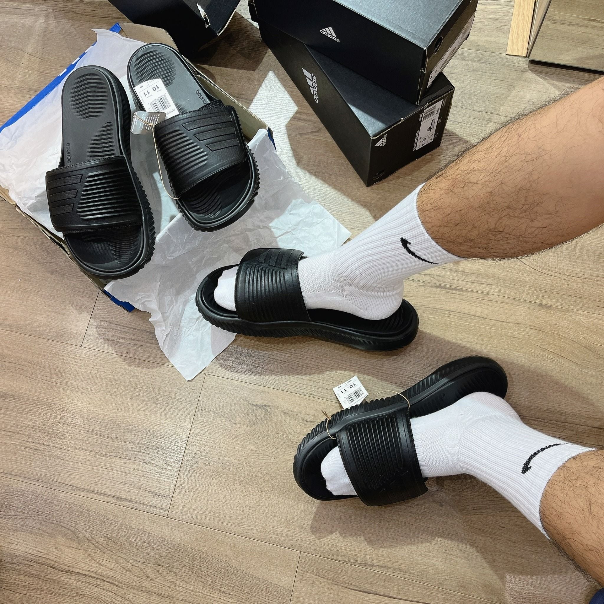  0480 - HÀNG CHÍNH HÃNG - DÉP QUAI NGANG ADIDAS ALPHA BOUNCE 2.0 TRIPPLE BLACK - CODE: GY9415 