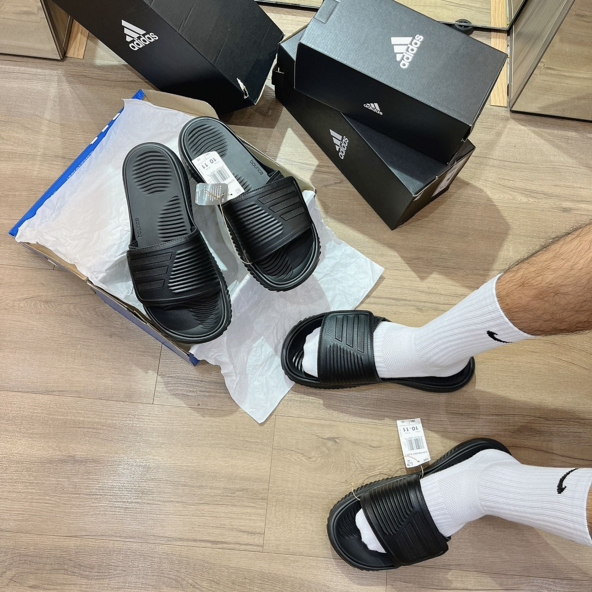  0480 - HÀNG CHÍNH HÃNG - DÉP QUAI NGANG ADIDAS ALPHA BOUNCE 2.0 TRIPPLE BLACK - CODE: GY9415 