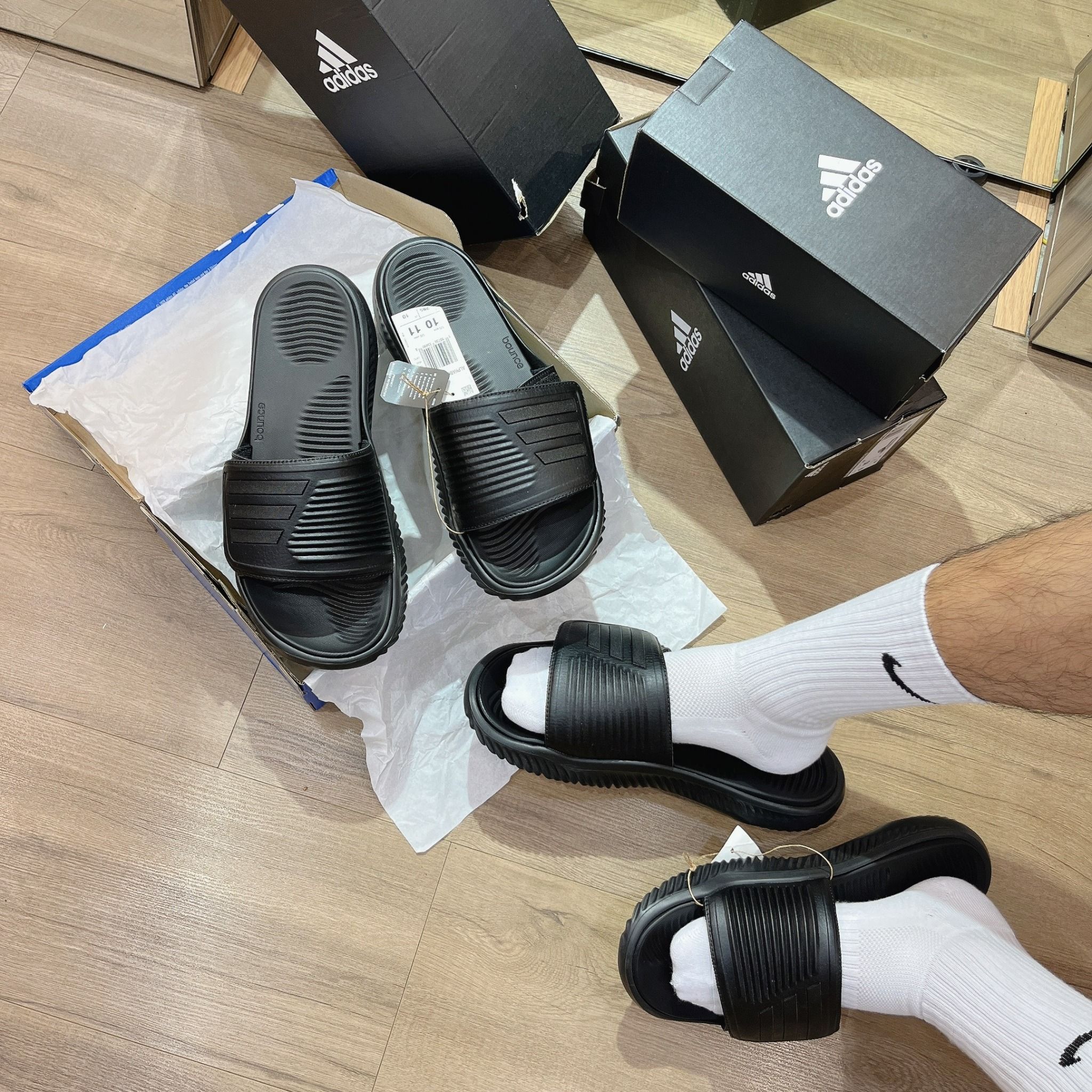  0480 - HÀNG CHÍNH HÃNG - DÉP QUAI NGANG ADIDAS ALPHA BOUNCE 2.0 TRIPPLE BLACK - CODE: GY9415 