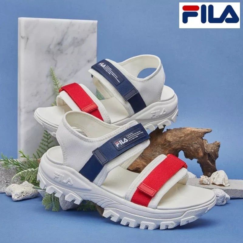  0491 - HÀNG CHÍNH HÃNG - GIÀY SANDAL FILA - MÀU *TRẮNG/ĐỎ/NAVY* - CODE: 1SM00734 