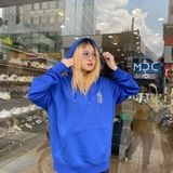  0510 - HÀNG CHÍNH HÃNG - ÁO HOODIE TAY DÀI CÓ MŨ MLB HOẠ TIẾT NY ZICZAC MÀU *DARK BLUE/XANH DƯƠNG* 2022 
