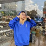  0510 - HÀNG CHÍNH HÃNG - ÁO HOODIE TAY DÀI CÓ MŨ MLB HOẠ TIẾT NY ZICZAC MÀU *DARK BLUE/XANH DƯƠNG* 2022 