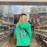  0509 - HÀNG CHÍNH HÃNG - ÁO HOODIE TAY DÀI CÓ MŨ MLB HOẠ TIẾT NY ZICZAC MÀU *GREEN/XANH LÁ* 2022 