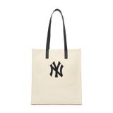  0532 - HÀNG CHÍNH HÃNG - TÚI TOTE MLB CANVAS NEW YORK YANKESS MÀU KEM TRẮNG - *CREAM* - CODE: 3AORM022N-50CRS 