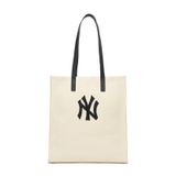  0532 - HÀNG CHÍNH HÃNG - TÚI TOTE MLB CANVAS NEW YORK YANKESS MÀU KEM TRẮNG - *CREAM* - CODE: 3AORM022N-50CRS 