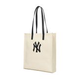  0532 - HÀNG CHÍNH HÃNG - TÚI TOTE MLB CANVAS NEW YORK YANKESS MÀU KEM TRẮNG - *CREAM* - CODE: 3AORM022N-50CRS 