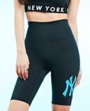  0533 - HÀNG CHÍNH HÃNG - QUẦN MLB BIKER LEGGING NỮ ATHLEISURE MÀU ĐEN LOGO XANH DƯƠNG - *BLACK* - CODE: 3FLGC0123 