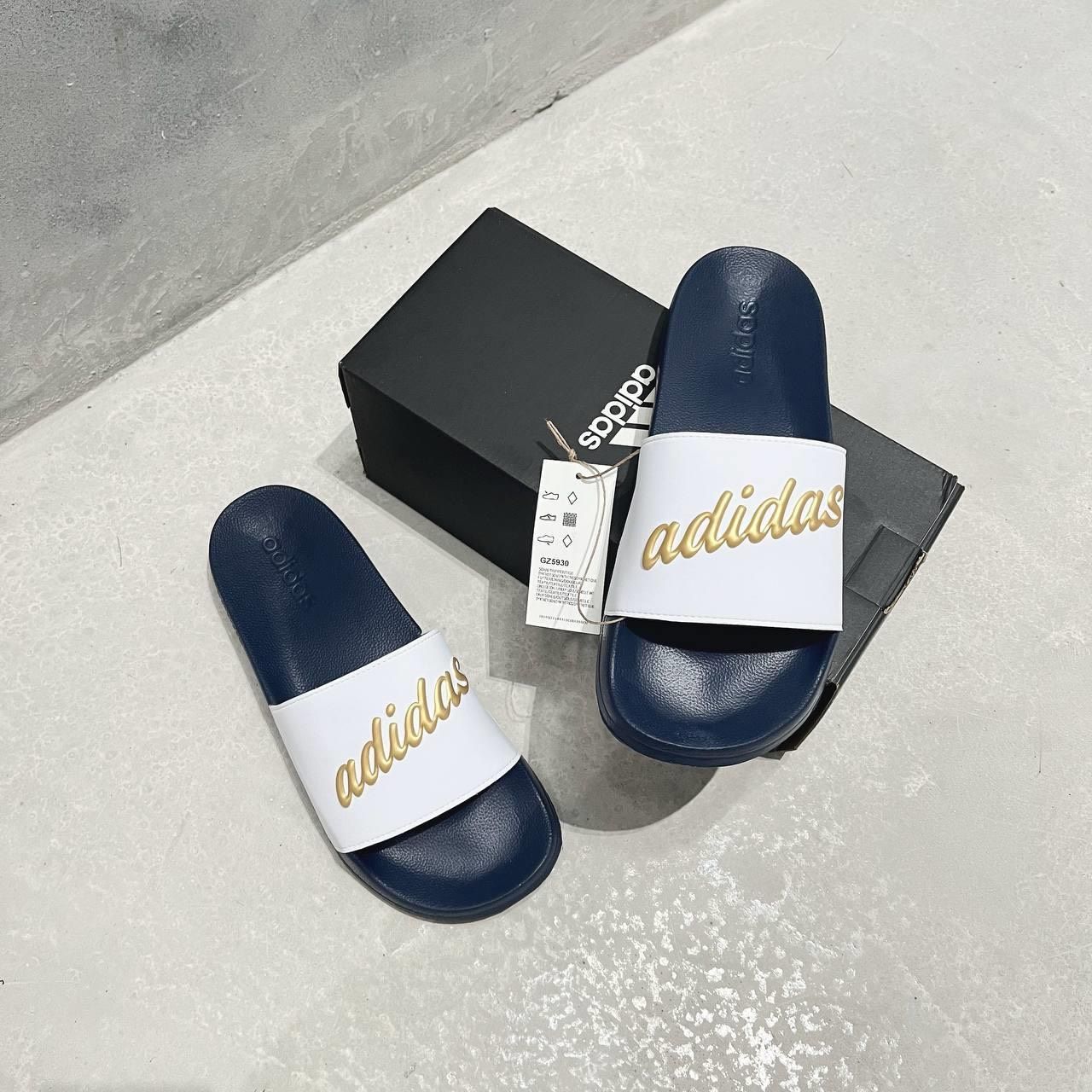  0676 - HÀNG CHÍNH HÃNG - DÉP ADIDAS ADILETTE SHOWER TRẮNG PHỐI XANH NAVY - *NAVY/WHITE*  - CODE: GZ5930 