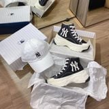  0542 - HÀNG CHÍNH HÃNG - GIÀY MLB CHUNKY HIGH -  CỔ CAO (MÀU ĐEN) - *BLACK/WHITE* - CODE: 32SHU1111-50L 