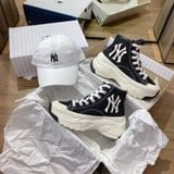  0542 - HÀNG CHÍNH HÃNG - GIÀY MLB CHUNKY HIGH -  CỔ CAO (MÀU ĐEN) - *BLACK/WHITE* - CODE: 32SHU1111-50L 