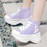  0544 - HÀNG CHÍNH HÃNG - GIÀY MLB CHUNKY HIGH - CỔ CAO (MÀU TÍM) - *PURPLE/YELLOW* - CODE: 32SHU1111-07V 