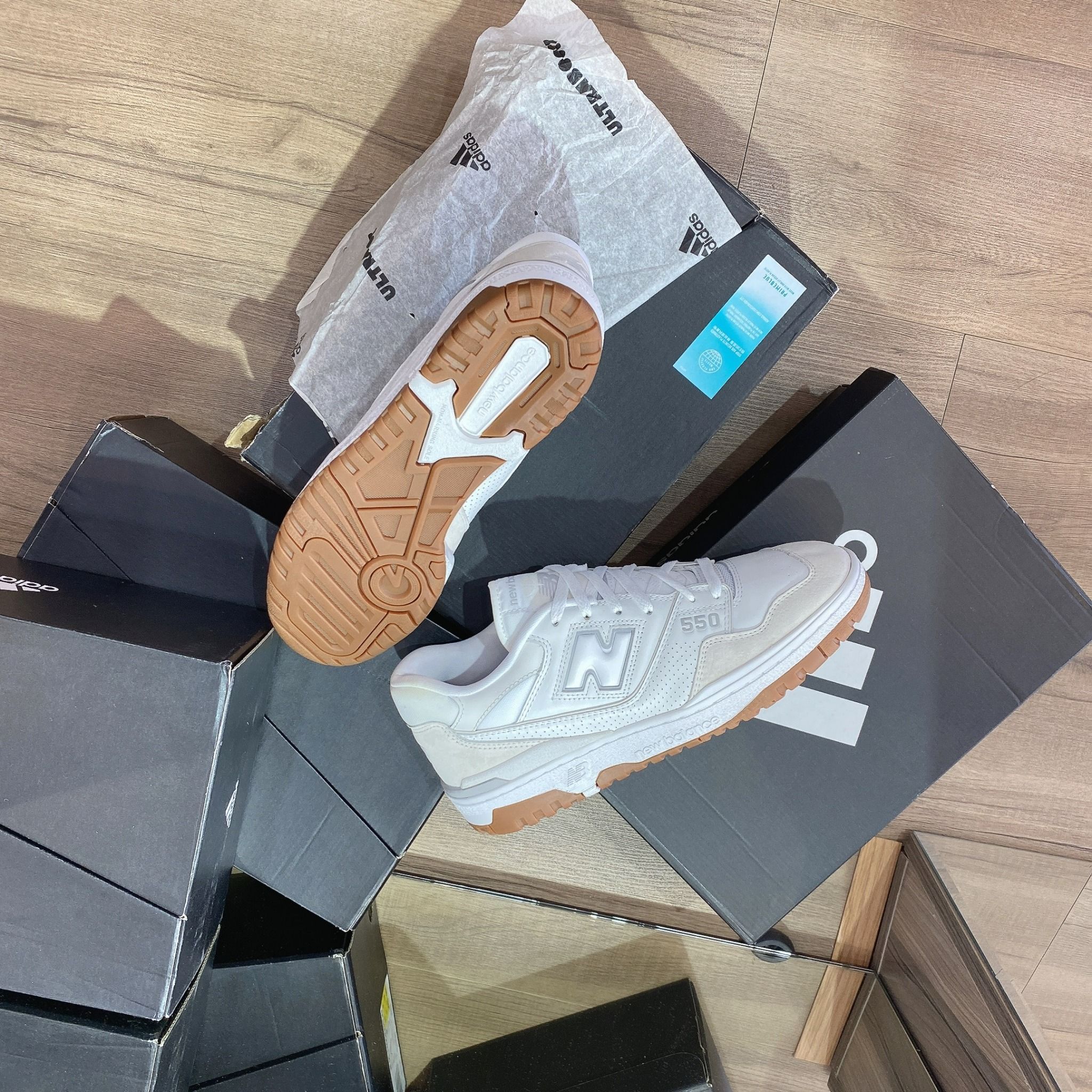  0550 - HÀNG CHÍNH HÃNG - GIÀY NEW BALANCE 550 MÀU XÁM TRẮNG ĐẾ GUM - *GREY/WHITE/GUM* - CODE: 