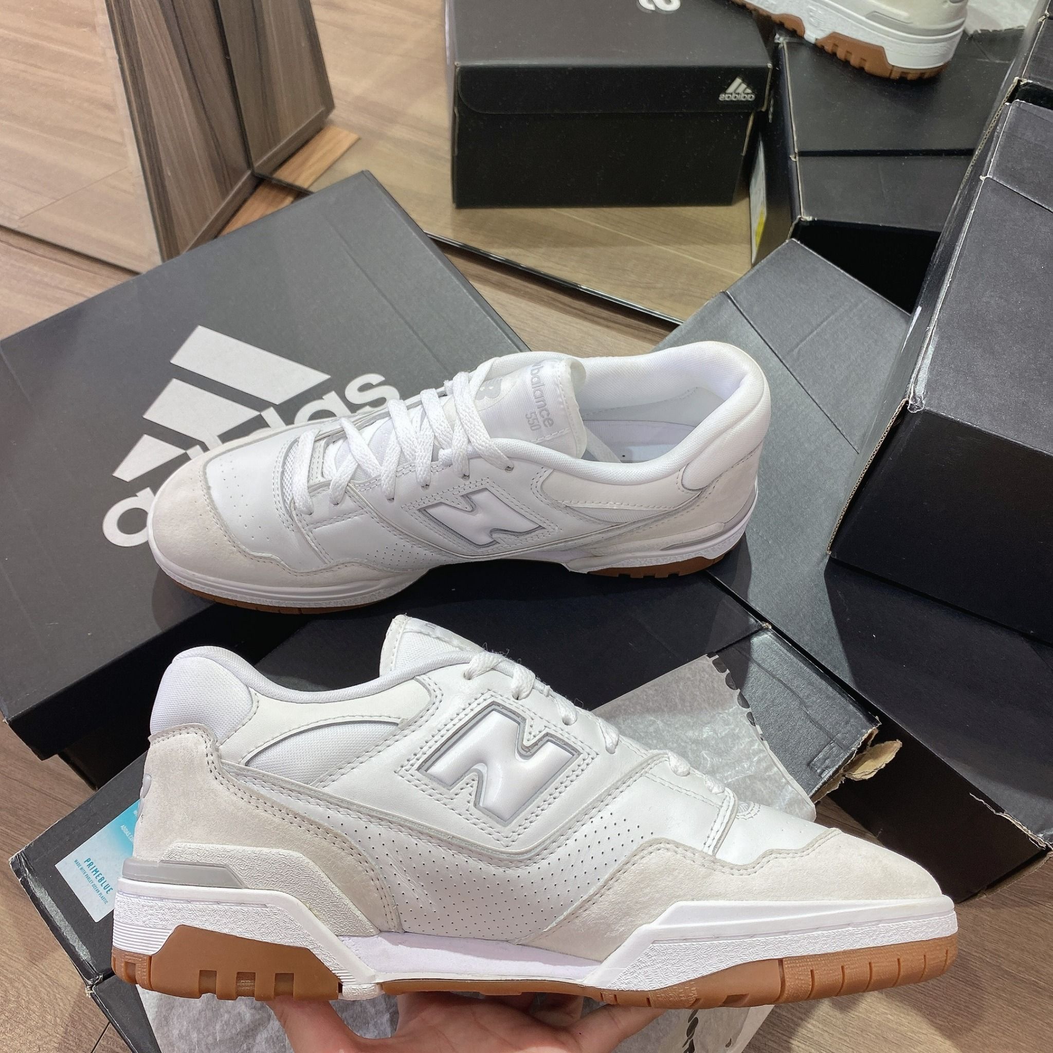  0550 - HÀNG CHÍNH HÃNG - GIÀY NEW BALANCE 550 MÀU XÁM TRẮNG ĐẾ GUM - *GREY/WHITE/GUM* - CODE: 