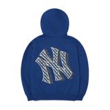  0510 - HÀNG CHÍNH HÃNG - ÁO HOODIE TAY DÀI CÓ MŨ MLB HOẠ TIẾT NY ZICZAC MÀU *DARK BLUE/XANH DƯƠNG* 2022 