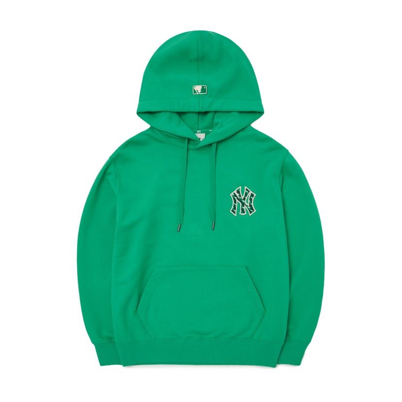  0509 - HÀNG CHÍNH HÃNG - ÁO HOODIE TAY DÀI CÓ MŨ MLB HOẠ TIẾT NY ZICZAC MÀU *GREEN/XANH LÁ* 2022 