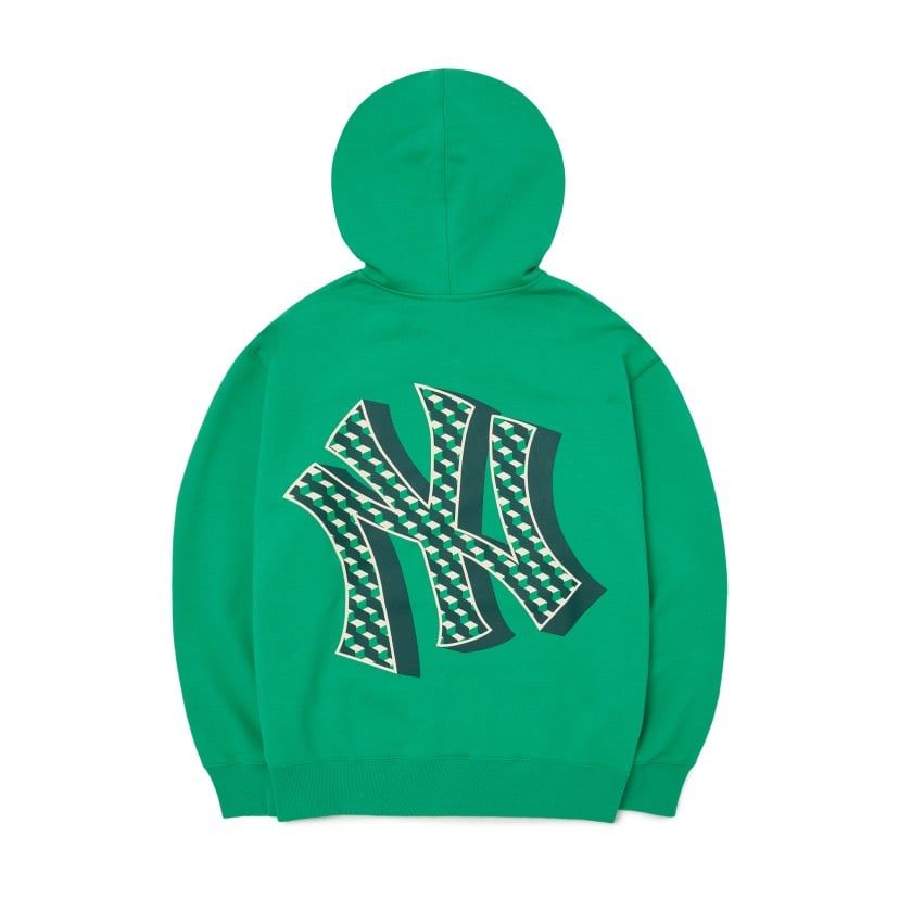  0509 - HÀNG CHÍNH HÃNG - ÁO HOODIE TAY DÀI CÓ MŨ MLB HOẠ TIẾT NY ZICZAC MÀU *GREEN/XANH LÁ* 2022 