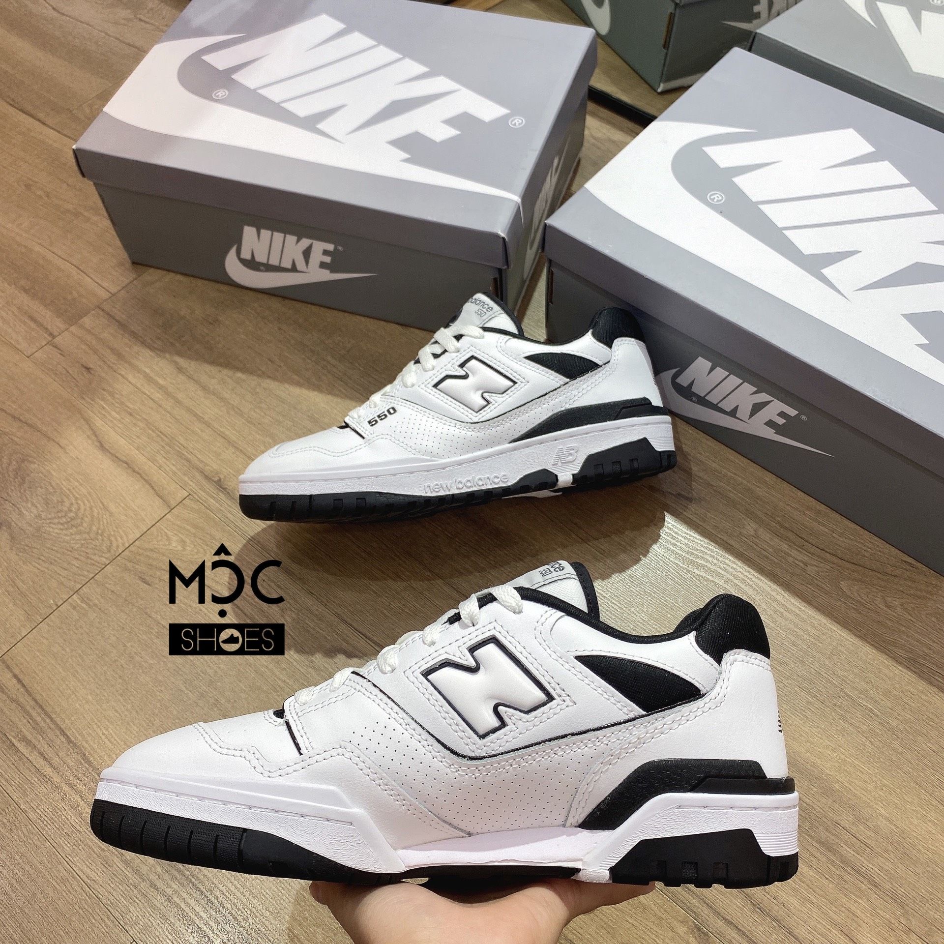  0594 - HÀNG CHÍNH HÃNG - GIÀY NEW BALANCE 550 MÀU OFFWHITE TRẮNG ĐEN - *WHITE/BLACK* - CODE: BB550HA1 