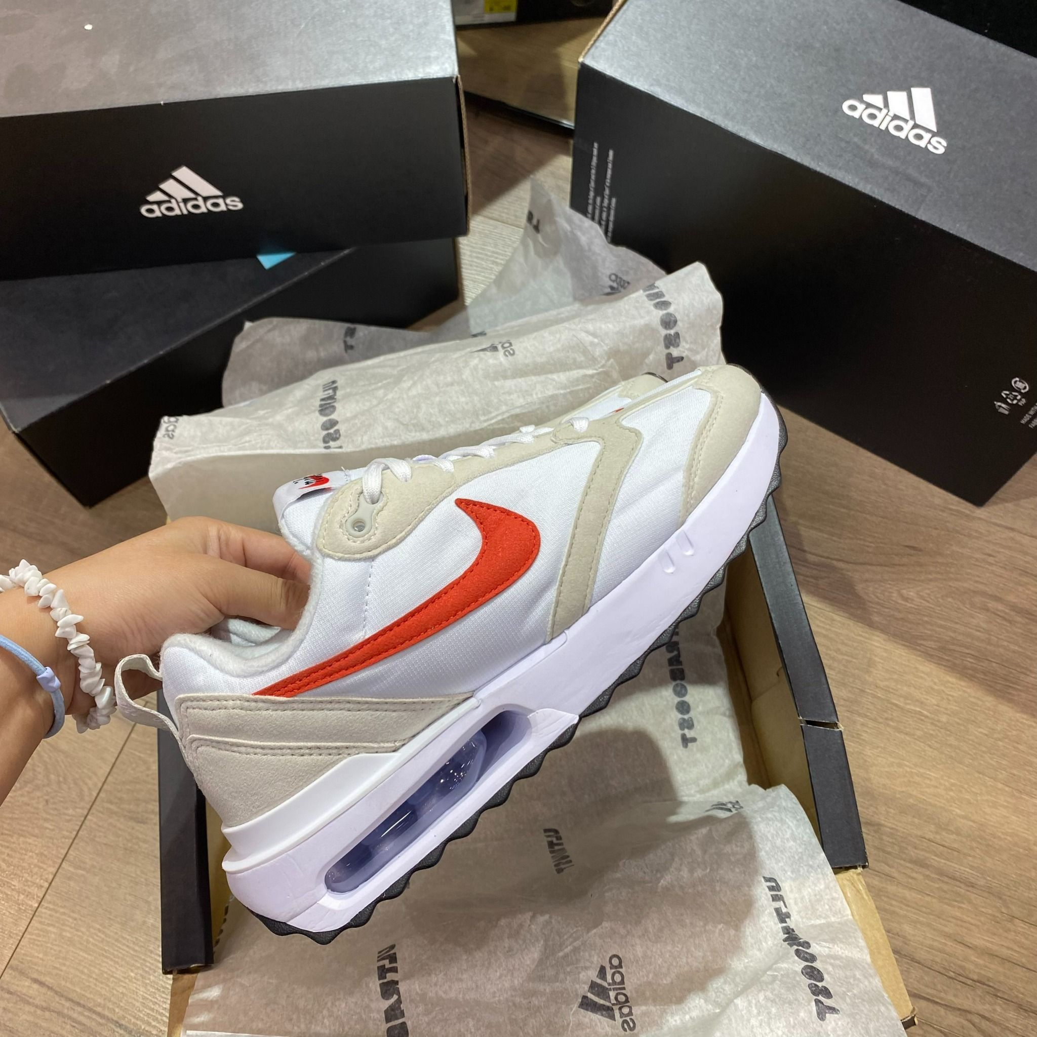  0595 - HÀNG CHÍNH HÃNG - GIÀY NIKE AIR MAX DAWN MÀU TRẮNG SWOOSH CAM - *WHITE/ORANGE* - CODE: DC4068 101 