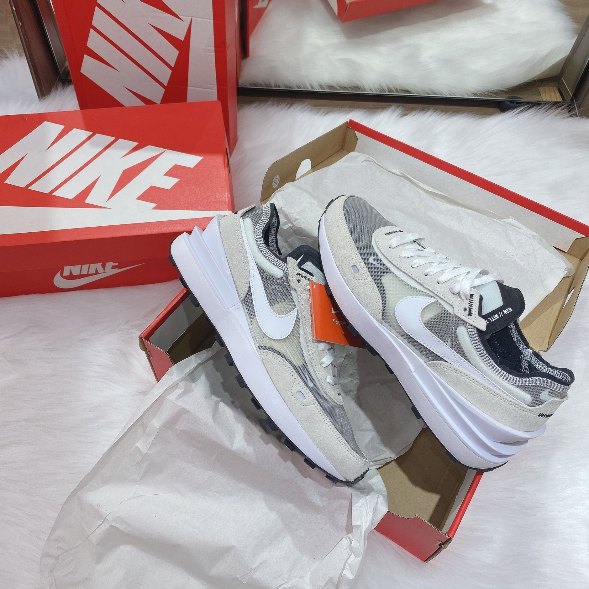  0605 - HÀNG CHÍNH HÃNG - GIÀY NIKE WAFFLE ONE 'SUMMIT WHITE' MÀU XÁM BE - *BEIGE/GREY* - CODE: DA7995 -100 