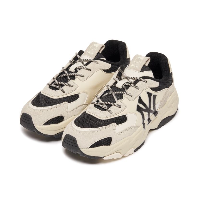  0610 - HÀNG CHÍNH HÃNG - GIÀY SNEAKER MLB CHUNKY LITE NEW YORK MÀU ĐEN - *BLACK/BEIGE* - CODE: 3ASHC311N - 50BKS 