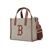  0636 - HÀNG CHÍNH HÃNG - TÚI ĐEO CHÉO MLB SMALL TOTE BASIC LOGO CANVAS BOSTON MÀU NÂU - *BROWN* - CODE: 3AORS062N-43BRD 