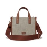  0636 - HÀNG CHÍNH HÃNG - TÚI ĐEO CHÉO MLB SMALL TOTE BASIC LOGO CANVAS BOSTON MÀU NÂU - *BROWN* - CODE: 3AORS062N-43BRD 