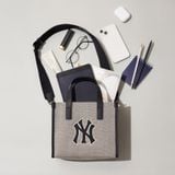  0635 - HÀNG CHÍNH HÃNG - TÚI ĐEO CHÉO MLB SMALL TOTE BASIC LOGO CANVAS NY MÀU ĐEN - *BLACK* - CODE: 3AORS062N-50BKS 