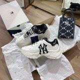 0658 - HÀNG CHÍNH HÃNG - GIÀY MLB BIGBALL CHUNKY DIAMOND MONOGRAM NEW YORK YANKEE MÀU KEM - *CREAM* - CODE: 3ASHCDM2N-50BKS 