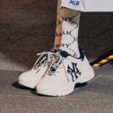  0658 - HÀNG CHÍNH HÃNG - GIÀY MLB BIGBALL CHUNKY DIAMOND MONOGRAM NEW YORK YANKEE MÀU KEM - *CREAM* - CODE: 3ASHCDM2N-50BKS 