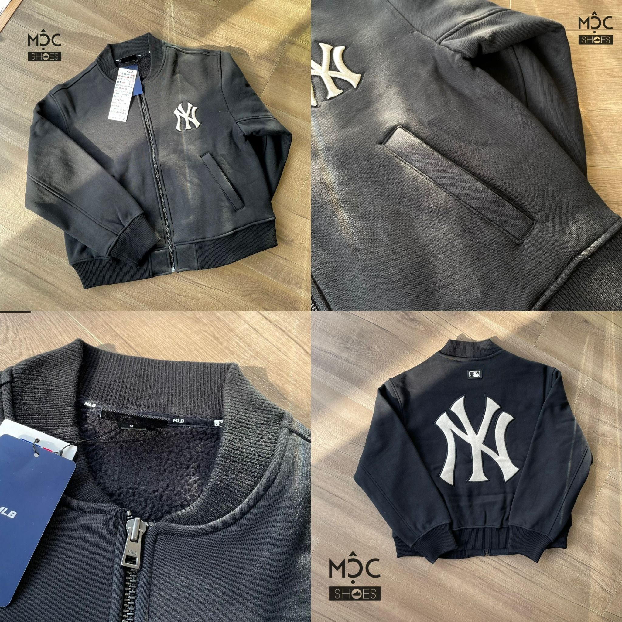 0718  HÀNG CHÍNH HÃNG  ÁO KHOÁC JACKET MLB JERSEY BASEBALL BIG LOGO  MỘC  SHOES