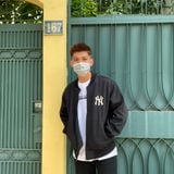  0718 - HÀNG CHÍNH HÃNG - ÁO KHOÁC BOMBER MLB JERSEY BIG LOGO NEW YORK MÀU ĐEN 2023 - *BLACK* - CODE: 