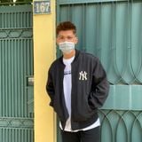  0718 - HÀNG CHÍNH HÃNG - ÁO KHOÁC BOMBER MLB JERSEY BIG LOGO NEW YORK MÀU ĐEN 2023 - *BLACK* - CODE: 