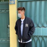  0718 - HÀNG CHÍNH HÃNG - ÁO KHOÁC BOMBER MLB JERSEY BIG LOGO NEW YORK MÀU ĐEN 2023 - *BLACK* - CODE: 