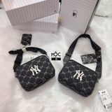  0756 - HÀNG CHÍNH HÃNG - TÚI ĐEO CHÉO ĐỰNG THẺ MLB DIAMOND MONOGRAM JQD NEW YORK YANKEES MÀU ĐEN - *BLACK* - CODE: 7ACRM012N - 50BKS 