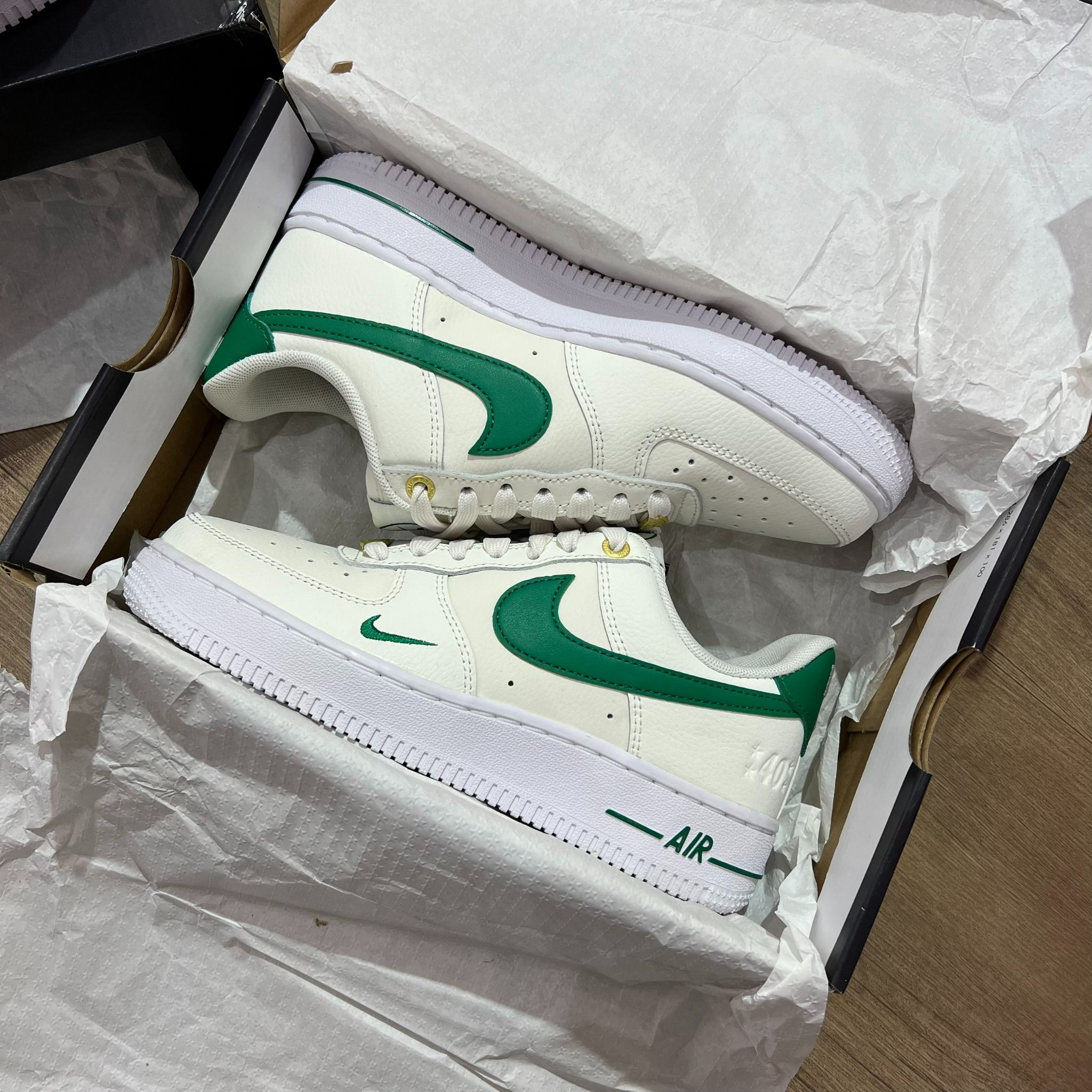  0789 - HÀNG CHÍNH HÃNG - GIÀY NIKE AIR FORCE 1-  40TH ANNIVERSARY 'SAIL MALACHITE' MÀU KEM XANH LÁ - *CREAM/GREEN* - CODE: DQ7658-101 