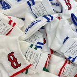  0805 - HÀNG CHÍNH HÃNG - VỚ TẤT KOREA X MLB CỔ LỬNG LOGO BOSTON ĐỎ 2022 - *WHITE* 