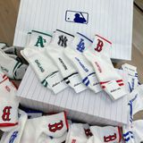  0808 - HÀNG CHÍNH HÃNG - VỚ TẤT KOREA X MLB CỔ LỬNG LOGO A'S GREEN XANH LÁ 2022 - *WHITE* 