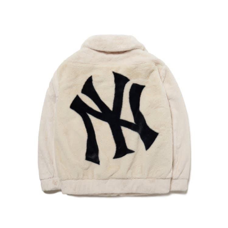  0800 - *Hàng Chính Hãng* - Áo Khoác MLB - Lông Mịn - Trắng 