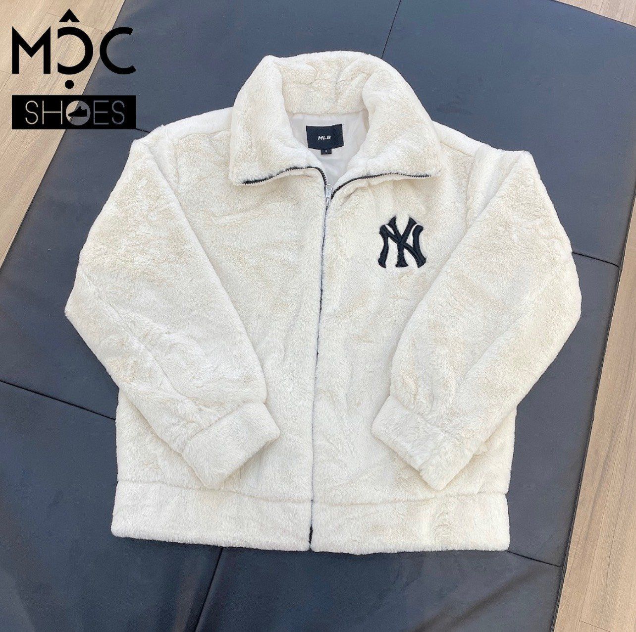 0718  HÀNG CHÍNH HÃNG  ÁO KHOÁC JACKET MLB JERSEY BASEBALL BIG LOGO  MỘC  SHOES