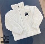  0800 - *Hàng Chính Hãng* - Áo Khoác MLB - Lông Mịn - Trắng 