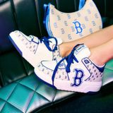  0837 - HÀNG CHÍNH HÃNG - GIÀY MLB CHUNKY LINER MID MONOGRAM BOSTON MÀU BE NAVY - *BEIGE/NAVY* - CODE: 3ASXLM13N-43BGL 