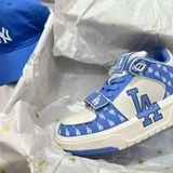  0845 - HÀNG CHÍNH HÃNG - GIÀY MLB CHUNKY LINER MID MONOGRAM LA MÀU XANH BLUE - *BLUE/WHITE* - CODE: 3ASXLM13N 