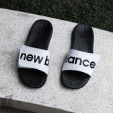  0846 - HÀNG CHÍNH HÃNG - DÉP QUAI DÁN NEW BALANCE MÀU TRẮNG CHỮ ĐEN - *WHITE* - CODE: SDL230WT 