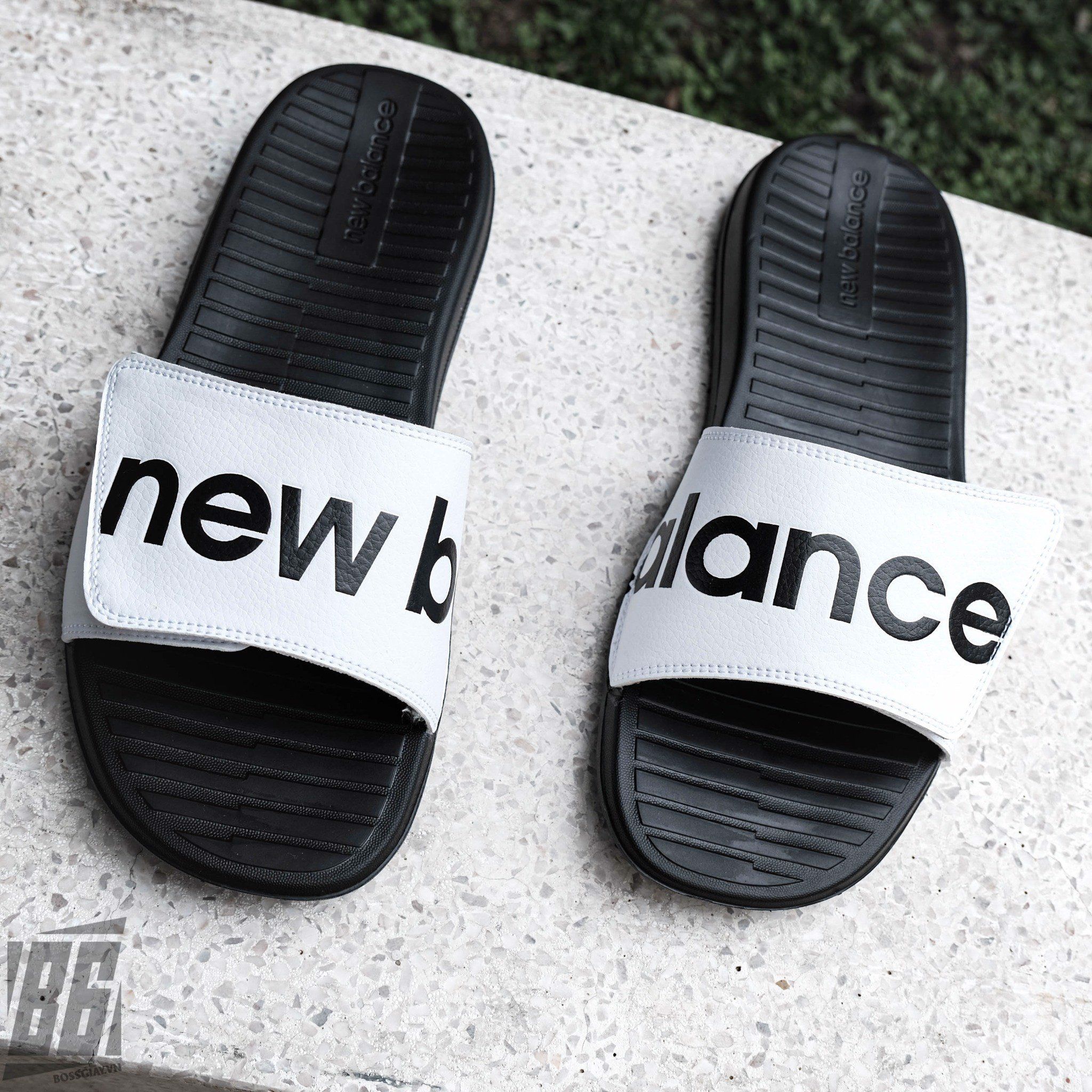  0846 - HÀNG CHÍNH HÃNG - DÉP QUAI DÁN NEW BALANCE MÀU TRẮNG CHỮ ĐEN - *WHITE* - CODE: SDL230WT 