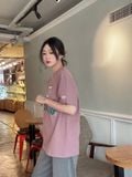  0878 - HÀNG CHÍNH HÃNG - ÁO THUN NEW ERA  - LOGO B HOA HÒE - * HỒNG *  CODE: 