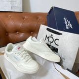  0990 - *CHÍNH HÃNG* GIÀY REEBOK - ĐẾ BẰNG - KEM (CHỮ XANH) - (5443) 