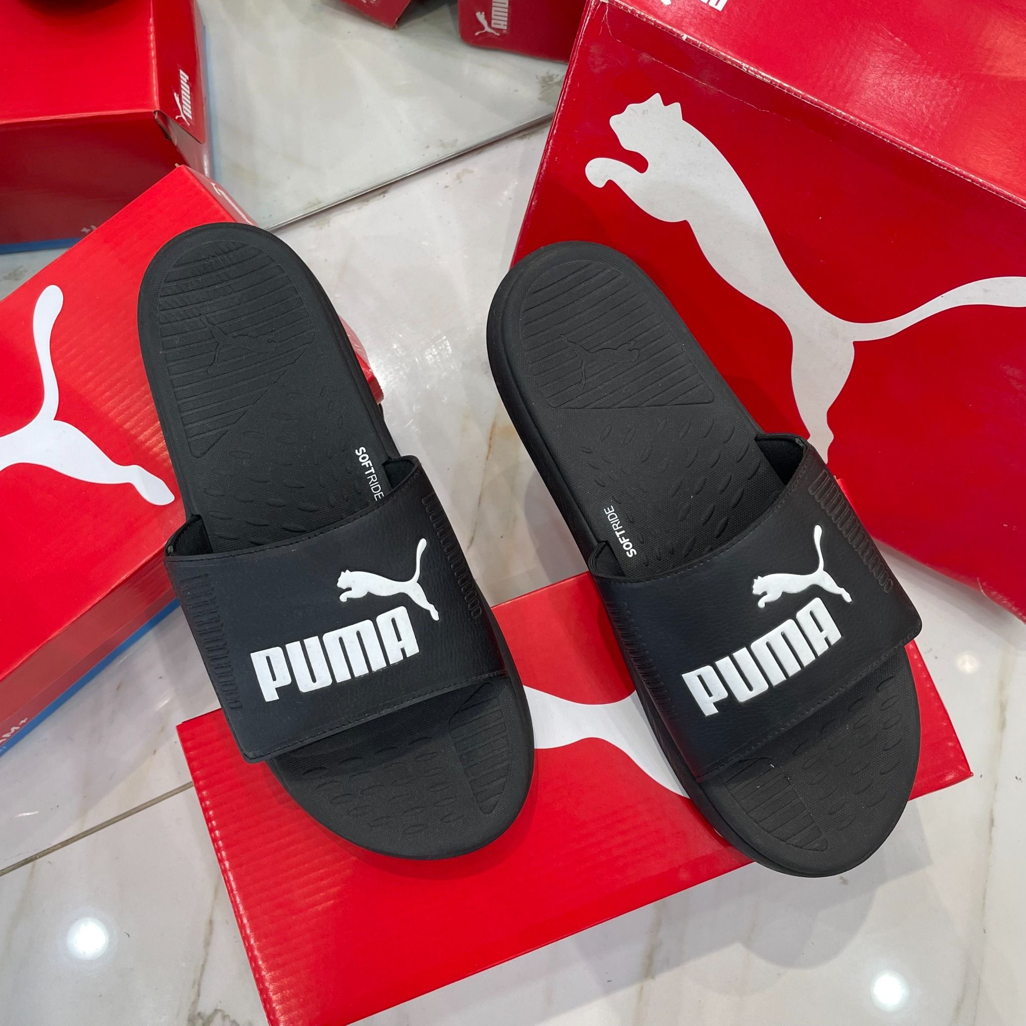 1000 - HÀNG CHÍNH HÃNG - DÉP QUAI DÁN PUMA SOFTRIDE LOGO PUMA ...