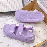  1028 - HÀNG CHÍNH HÃNG -  GIÀY SANDAL MLB - TÍM TRƠN - QUAI NHỰA 